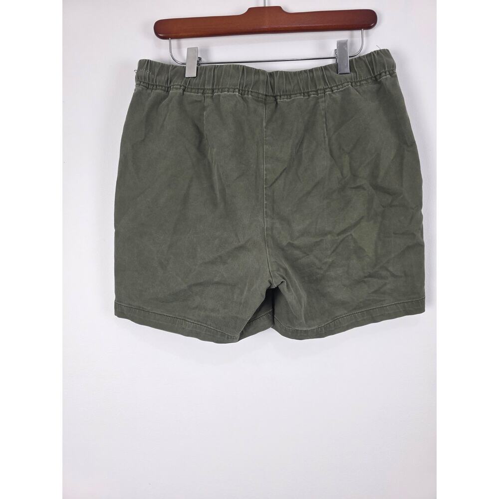 J.Jill Pull On Comfort Shorts S Womens Green Cotton‎ Blend Elastic Waist Pockets - Picture 3 of 5